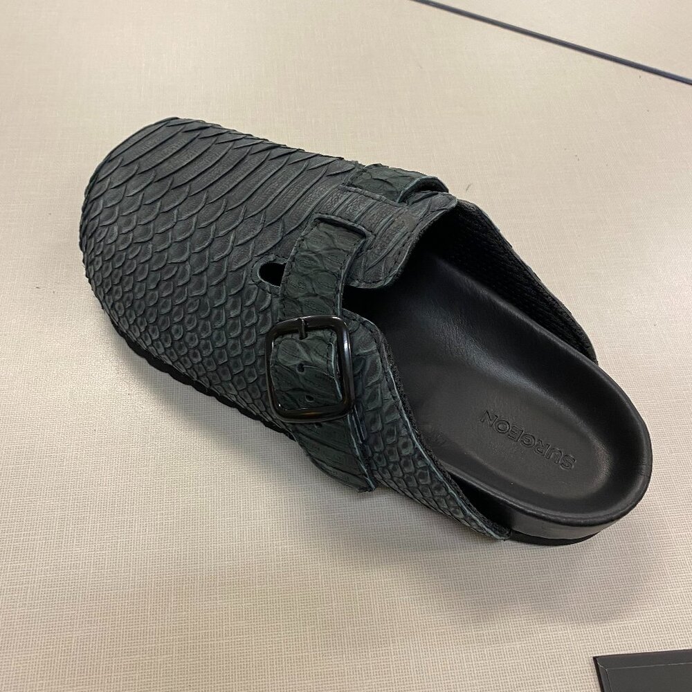 The Shoe Surgeon SURGEON MULE Luxe Black Python / 8M/9.5W